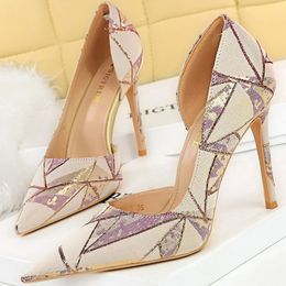 High Slim Dress Heels Bigtree Sexy Women s Party Shoes Pointed Toe Bride Wedding Shoe Side Hollow Pump Enlarged Size bf