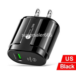 Caricatore da muro PD ad alta velocità 2.4A USB-C Tipo c Adattatore di alimentazione 2 porte Caricabatterie Eu US UK per IPhone 12 13 14 15 Pro max Samsung Huawei Htc lg S1