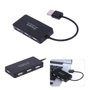 Ultra delgado de alta velocidad 4 puertos USB 2.0 Splitter Expansion Mini HUB para computadora Laptop PC Windows Adaptador HUB portátil de calidad superior ENVÍO RÁPIDO