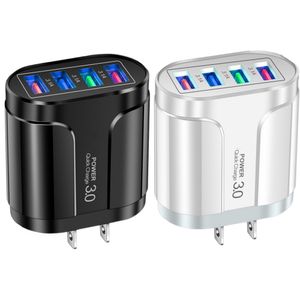 Alta velocidad 4 puertos USB 3.1A Cargador de pared USB UE EE. UU. Reino Unido Adaptadores de corriente alterna para iPhone 12 13 14 15 Pro Max Samsung Huawei Teléfono Android con caja al por menor