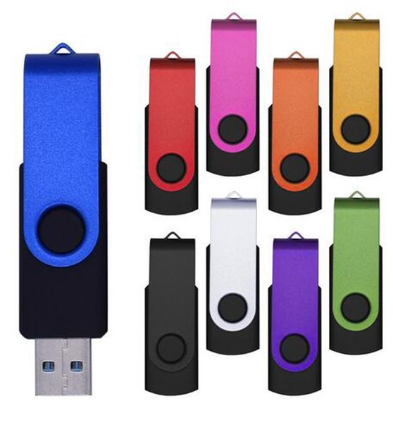 Haute vitesse colorée 360 ﾰ Rotation 2 Go 4g 8 Go 16 Go 32 Go 64 Go 128 Go USB Drives Flash Drives Memory Stick Thumb Drive pour tablette jeu PC OEM cadeau USB2.0