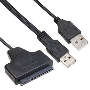 Câbles adaptateurs de lecteur de disque dur haute vitesse double USB 2.0 vers SATA HDD