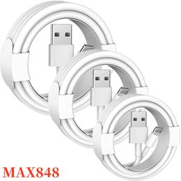 Hoge snelheid L naar USB-kabels type-c naar c-kabel Gegevensoplaadkabels 1M 3FT Mobiele telefoon 5W Snoeren voor iPhone 11 12 13 14 XS X Pro Max 8 7 6s Plus samsung xiaomi huawei telefoons 848DD