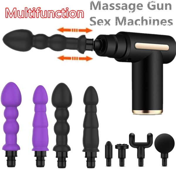 Pistolet de Massage à grande vitesse, Machine à Fascia sexy, jouets pour femmes et hommes, vibrateur, gode, prise Anus, masturbateur, produits de jeux pour adultes