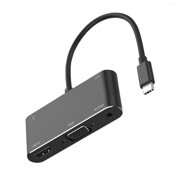 Haute vitesse Type C VGA Audio 5 en 1 Portable bureau à domicile USB Hub extenseur Port femelle universel Plug And Play convertisseur