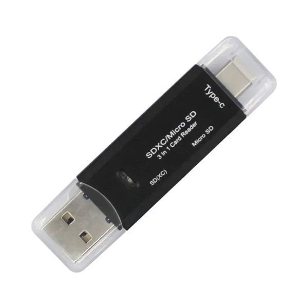 Adaptador de alta velocidad USB 3.0 Tipo C a SD Micro SD TF para accesorios para computadoras portátiles OTG Lector de tarjetas SD Smart Memory SD