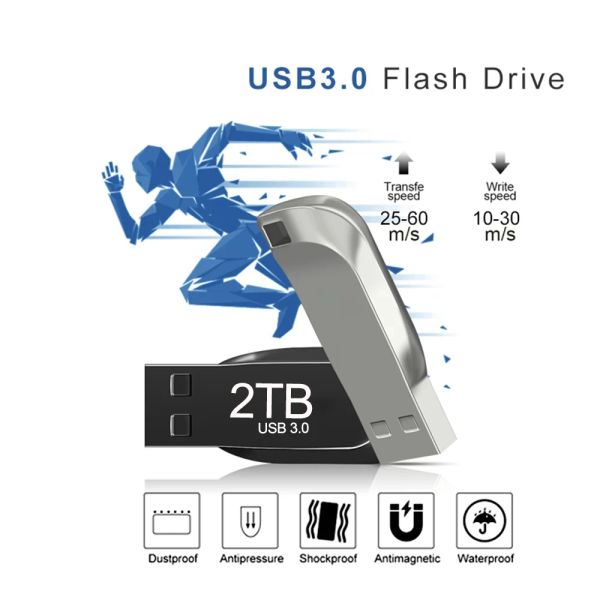 USB à haute vitesse 3,0 U Disk Disk Disk Metal Pen Drive 2TB 1TB 512G MINI MINI MEME MEMORY Stick 32 Go USB Flash Pendrive 2TB