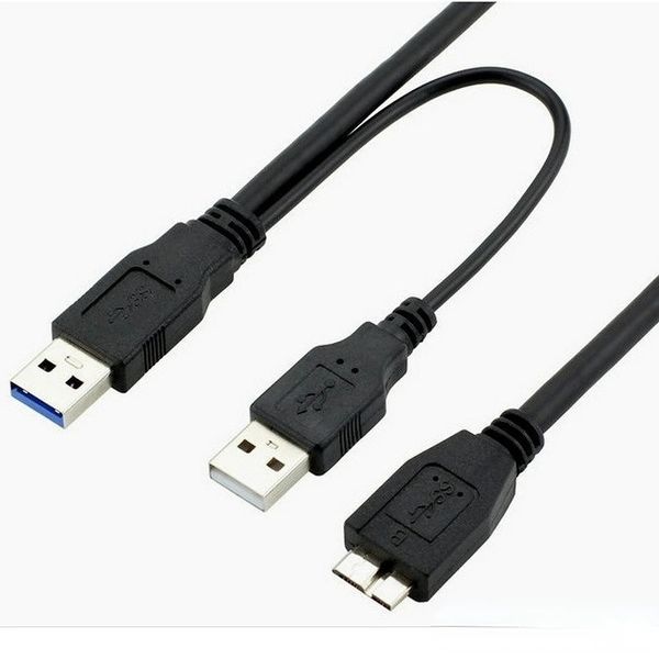 Câble USB de 30 ans à haute vitesse avec cordon d'alimentation supplémentaire pour le disque dur mobile et double USB30 Un mâle à micro USB 30 Connecteurs masculins