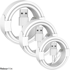 Câbles USB USB à haute vitesse Micro USB Type C Câbles de charge 1 m de haute qualité pour Samsung S22 S23 S24 Xiaomi Huawei Android Téléphone 1m 3ft