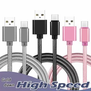 Hoge snelheid USB -kabels Type C tot C oplaadadapter Gegevens Synchronisatie Metalen telefoonlijn 0,48 mm Dikte sterke gevlochten oplader