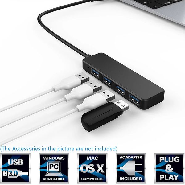 Adaptateur d'ordinateur Hub USB haute vitesse 4 Ports Multi USB 2.0 câble d'extension séparateur pour PC ordinateur portable souris clavier accessoires