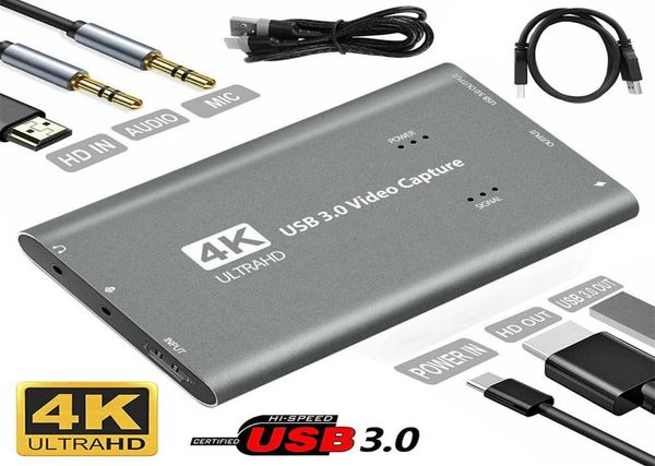 Câble de carte de Capture vidéo en boucle USB30 4K haute vitesse compatible boîtier d'enregistrement en direct de jeu HD connecteur Typec267K4688642