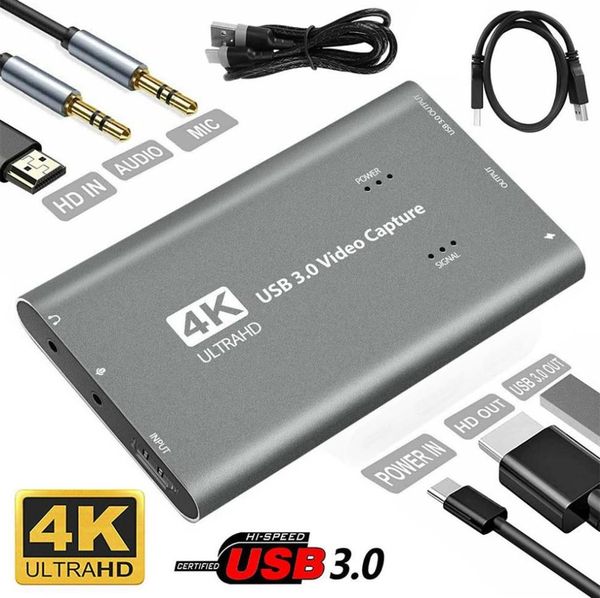 Cable de tarjeta de captura de vídeo USB30 4K de alta velocidad, compatible con juego HD, caja de grabación en vivo, conector Typec 267K5856404