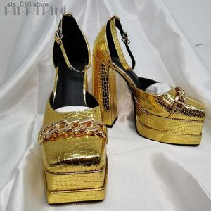 High Spring Heel Women Metallic Fashion Platform Summer Pumps Brand Designer Elegant Design Dress Shoes Big Size 48 T230828 243