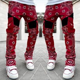 High Street Designer Pants Hombres Pantalones casuales con múltiples bolsillos para hombres y mujeres Joggers Patchwork Cordón Pantalones cargo Moda Harajuku Hip Hop Pantalones de chándal