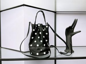 High Street Fashion Bucket Bag schoudertas Crossbody tas luxe damestassen handtas roze / goud / zwart / polka dots 15 * 23 cm