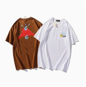 Camisetas de moda de calle, Camiseta de algodón con cuello redondo y estampado de letras para correr, diseñador, manga corta, para hombre