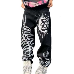 Jeans brodés imprimés de brouillard de la rue pour la rue pour la marque de mode Hip Hop pour hommes Black Micro Flap Pantalon Loose TRENDY