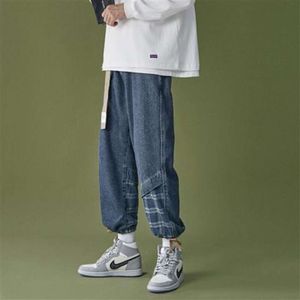 High Street Instagram Jeans masculin marque à la mode des pieds lâches Panneau à carreaux Hip Hop Pantalon décontracté pour hommes