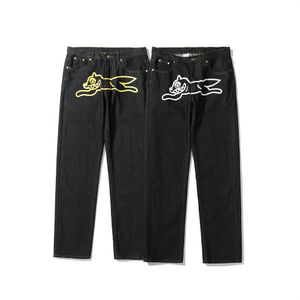 High Street Jeans for Men Classics Pantalon en denim noir à jambe droite Pantalon décontracté