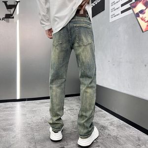 Jeans de la calle High Street Fit Slim Fit and Hole Patch Pants Fog Fashion Fashion Borded Slim Fit Men Purple Jeans Jeans Punk Punk Jeans