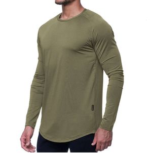 High street vrije tijd lu Mannen Yoga Outfit Sport T-shirt met lange mouwen Heren Sportstijl Strakke training Fitnesskleding Elastisch Sneldrogend Slijtage rgsd