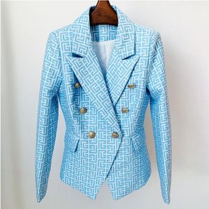 HIGH STREET – veste de styliste pour femmes, costume, Double boutonnage, boutons lions, Blazer géométrique en Jacquard, nouvelle collection 2022, S-5XL