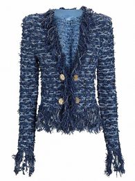 High Street Date 2024 Automne Hiver Fi Designer Veste Femmes Li Butts Embelli Gland Cardigan en tricot u8Px #