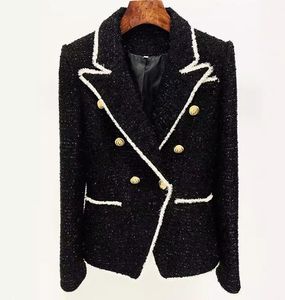 HIGH STREET – veste de styliste pour femmes, coupe cintrée, boutons lions, couleur contrastée, frangée, Blazer élégant, nouvelle mode 2024