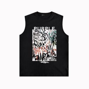 High Street Retro Purple Vest Zjbpur004 Graffiti Gedrukte vest-waistcoat R96W90 Eenvoudig voor mannen en vrouwen