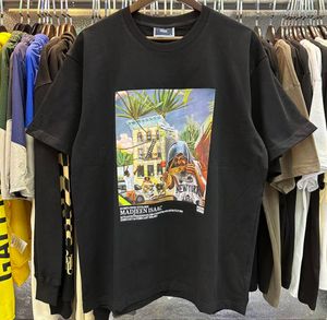 Marque de marée haute rue T-shirts pour hommes KI TH Street View imprimé à manches courtes ROSE OMoroccan Tile pour hommes et femmes Tee Cotton Tops