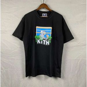 T-shirts pour hommes de marque High Street Tide KITH Street View imprimé à manches courtes ROSE Omoroccan Tile pour hommes et femmes Tee Cotton Tops 122