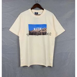 T-shirts pour hommes de marque High Street Tide KITH Street View imprimé à manches courtes ROSE Omoroccan Tile pour hommes et femmes Tee Tops en coton 644
