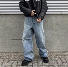 Jean baggy à jambe large lavée dans la rue haute pour hommes et femmes ropa hombre y2k pantalon denim surdimensionné pantalon lâche 240417