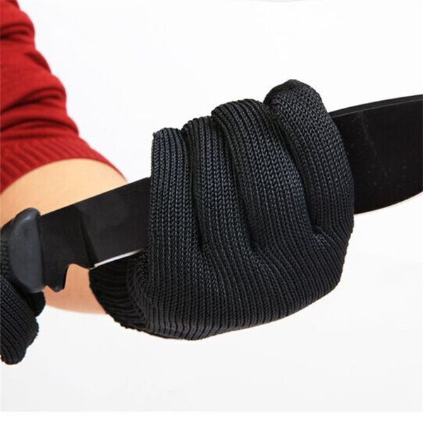 Gants de sécurité résistants aux coupures, haute résistance, niveau 5, protection de cuisine pour la coupe de la viande de poisson, fil d'acier noir, treillis métallique, travail de boucher