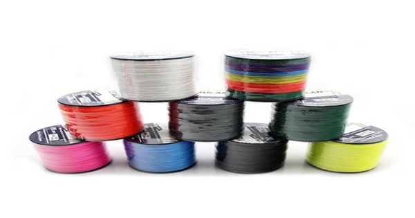 Ligne de pêche Super tresse haute résistance, 300 diamètres, 4 brins, lignes tressées, fibre du japon, 18 couleurs de Message pour me9881233