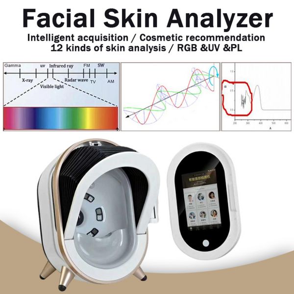 High Technology 5th Generation Professional Facial Skin Analyzer Magic Mirror Magnifier Derma Scan Scanner eficaz de la piel para SPA Salon266