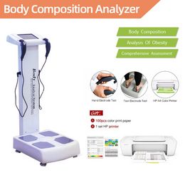 Hoogwaardige digitale vetmonitor Lichaamssamenstelling Analyzer Gewichtsschaal Onderzoek en gezondheid met wifi A4-printer481