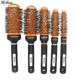 Brosse à cheveux moelleuse ionique en céramique résistante aux hautes températures brosse démêlante à baril rond brosse à friser de coiffure professionnelle 5 Si1317593