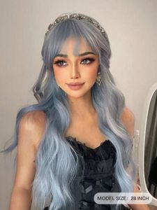 Wig à fibre chimique résistante à haute température femelle longue coiffure gradient de cheveux Couleur Lolita Fulle Head Set Gig Waves