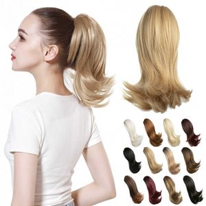 Wig à haute température Wig Femmes Grip Hair Clain Ponytail Pony Micro Micro Curled Synthetic Fibre Natural Wig Hails