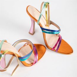 Talons à orteils ouverts ouverts sexy sandales mode couleurs mélangées
