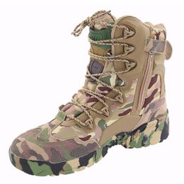 Bottes de combat camouflage hautes, chaussures de randonnée pour hommes en plein air antidérapantes et antidérapantes, bottes de combat, randonnée, camping, cyclisme, défis extrêmes