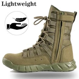Boots de combat haut haut de gamme Boot brun de désert vert Léger Boots de randonnée Boots militaires Boots tactiques Bota masculin 240420