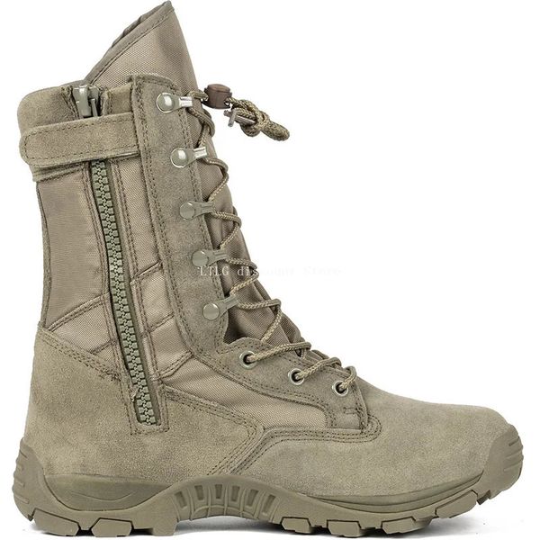 Boots de combat haut haut de gamme Boot brun de désert vert léger bottes de randonnée de randonnée bottes militaires bottes tactiques bota masculin 240418