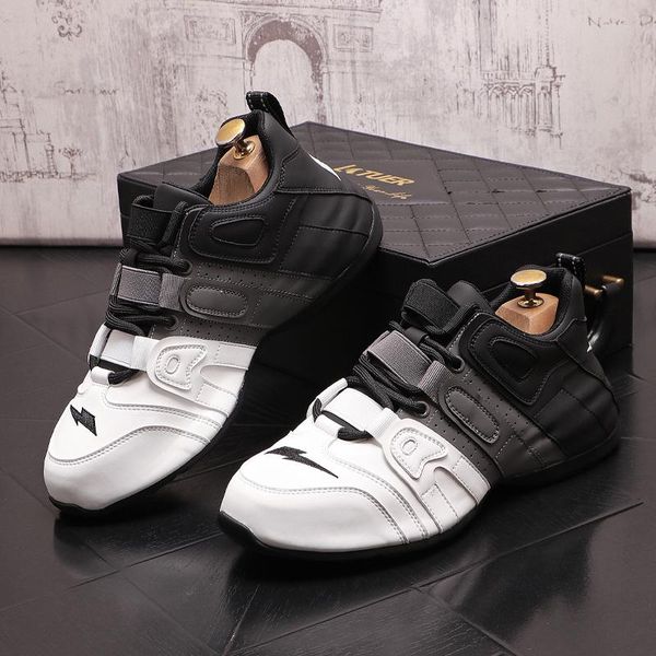 Haute top tendance mode hommes chaussures robes de mariée style britannique masculin respirant de travail sportif baskets extérieurs lacets de printemps en plein air