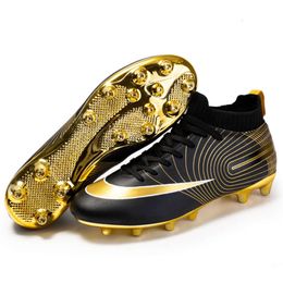 High Top Football Boot, longs pointes, ongles cassés, chaussure de football en or, botte de football étudiant