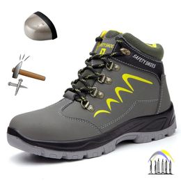 Chaussures de sécurité pour hommes indestructibles haut de gamme Construction bottes de travail à bout en acier respirant antidérapantes plate-forme marine Botas pour hommes chaussures 240220