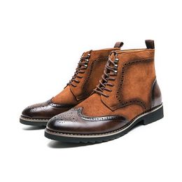 Botas para hombres de alto contenido imitatio botas de moda europeas americanas otoño invierno Nuevo estilo Boots de tobillo para niños zapatos de fiesta 38-45