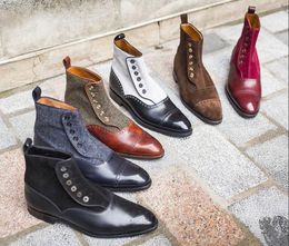 Hoge top heren winter Britse stijl handgemaakte klassieke Chelse heren Martin laarzen schoenen maat 38-45